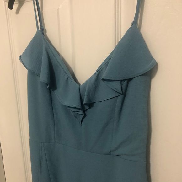Gianni Bini High Low Dress Romper Med Dusty Blue - Picture 2 of 5